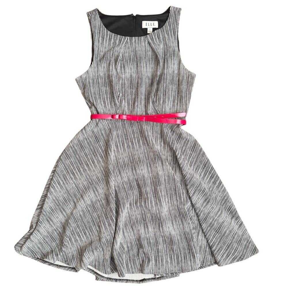 ELLE Small Fit & Flare A line Sleeveless Dress with Belt